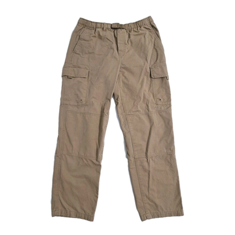 Lands End Womens Size 18H Cargo Pants Khaki Utility Pockets Double Knee Belted